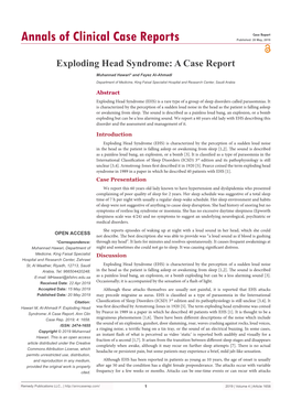 Exploding Head Syndrome: a Case Report