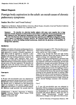 Pulmonary Symptoms