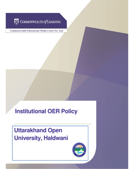 Institutional OER Policy Uttarakhand Open University, Haldwani