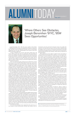 'Where Others See Obstacles, Joseph Bensmihen '91YC