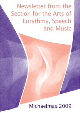 Newsletter from the Section for the Arts of Eurythmy, Speech and Music