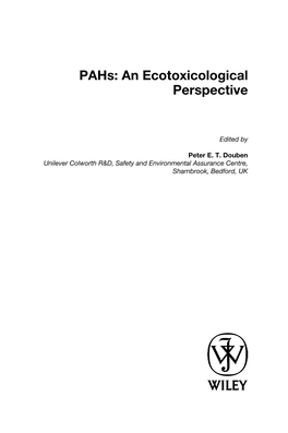 Pahs: an Ecotoxicological Perspective