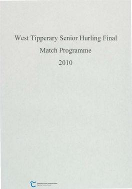 West Tipperary Senior Hurling Final Match Programme 2010