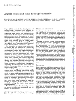 Angioid Streaks and Sickle Haemoglobinopathies