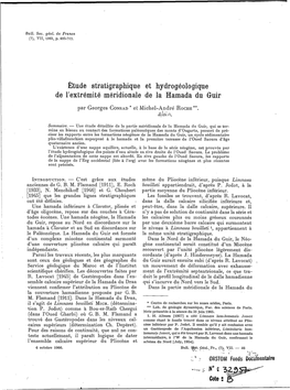 Etude Stratigraphique Et Hydrogéologique De L'extrémité