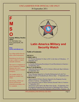 Fmso- Security Watch Border.Watch@Ugov.Gov