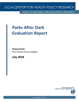 Parks After Dark Evaluation Report, July 2018