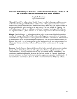 Camille Pissarro and Changing Esthetics in Art and Depiction of the Cultural Landscape of the Danish West Indies