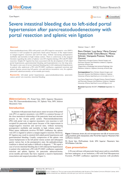 Severe Intestinal Bleeding Due to Left-Sided Portal Hypertension After Pancreatoduodenectomy with Portal Resection and Splenic Vein Ligation