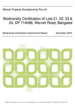 Biodiversity Certification Assessment Report December 2020