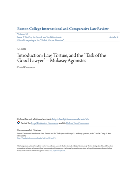Law, Torture, and the “Task of the Good Lawyer” – Mukasey Agonistes Daniel Kanstroom