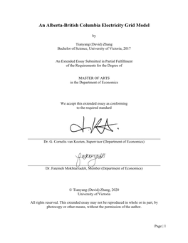 An Alberta-British Columbia Electricity Grid Model