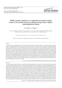 Middle Jurassic Volcanism in a Magmatic-Rich Passive Margin Linked to the Caudiel Fault Zone (Iberian Range, East of Spain): Biostratigraphical Dating