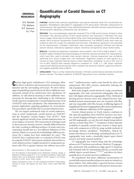 Quantification of Carotid Stenosis on CT Angiography