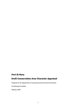 Port St Mary Draft Conservation Area Character Appraisal