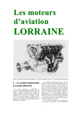 Les Moteurs D'aviation Lorraine