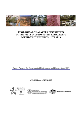 Ecological Character Description of the Muir-Byenup System Ramsar Site South-West Western Australia