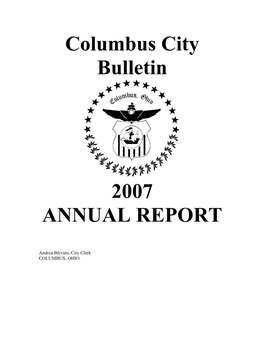 Columbus City Bulletin 2007 ANNUAL REPORT