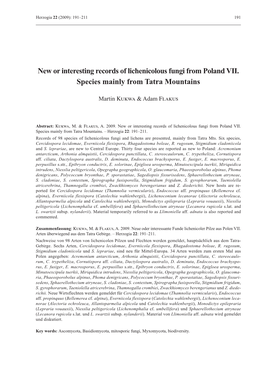 New Or Interesting Records of Lichenicolous Fungi from Poland VII