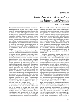 Latin American Archaeology in History and Practice Tom D
