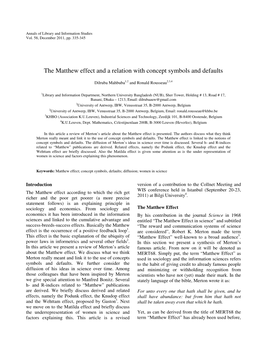 The Matthew Effect and a Relation with Concept Symbols and Defaults