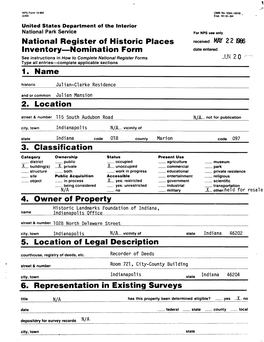 National Register of Historic Places Inventory—Nomination Form 1