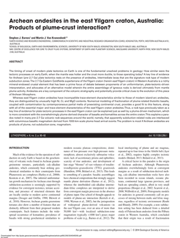 Archean Andesites in the East Yilgarn Craton, Australia: Products of Plume-Crust Interaction?