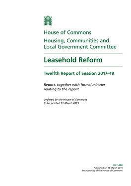 Leasehold Reform