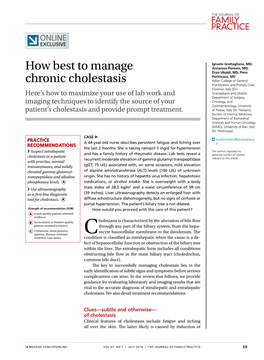 How Best to Manage Chronic Cholestasis