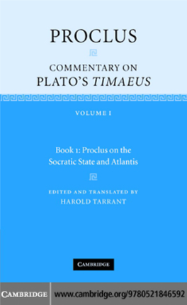 Commentary on Plato's Timaeus. Volume 1, Book I, Proclus on the Sacratic State and Atlantis