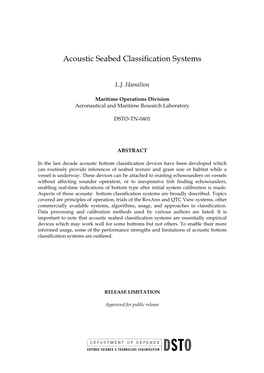 Acoustic Seabed Classification Systems