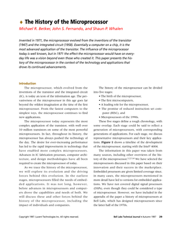 The History of the Microprocessor- Autumn 1997