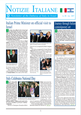 NOTIZIE ITALIANE Newsletter of the Embassy of Italy in Israel No