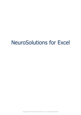 Neurosolutions for Excel