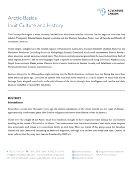 Arctic Basics Inuit Culture and History
