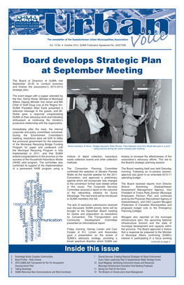 Board Develops Strategic Plan at September Meeting