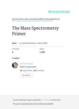 The Mass Spectrometry Primer