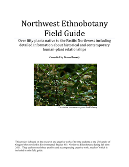 Northwest Ethnobotany Field Guide