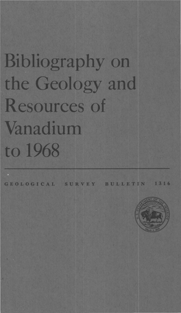 Vanadium ·~O 1968