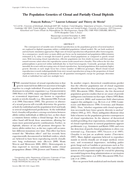 The Population Genetics of Clonal and Partially Clonal Diploids