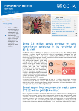Some 7.8 Million People Continue to Seek Humanitarian Assistance in The