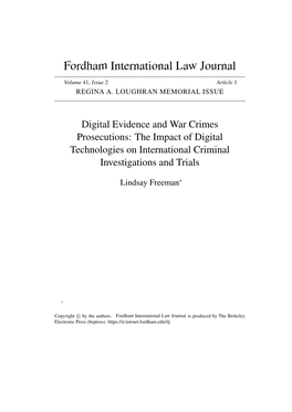 Digital Evidence and War Crimes Prosecutions: the Impact of Digital Technologies on International Criminal Investigations and Trials