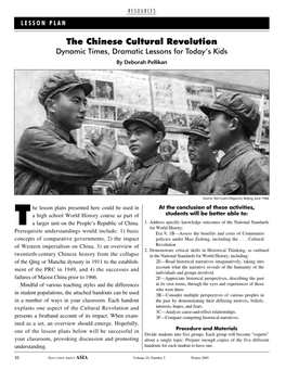 The Chinese Cultural Revolution Dynamic Times, Dramatic Lessons for Today’S Kids by Deborah Pellikan