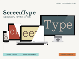 Typography for the Screen. Table of Contents 1 of 1