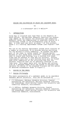 DESIGN and CALIBRATION of FALSE BAY SEDIMENT MODEL by J S Schoonees* and J P Moller**