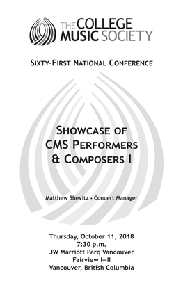 Showcase of CMS Performers & Composers I