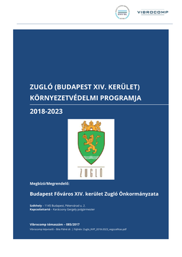 Zugló (Budapest Xiv. Kerület) Környezetvédelmi Programja 2018-2023