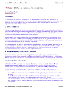 Modelo DRM Para Sistemas Hipermediales Página 1 De 18