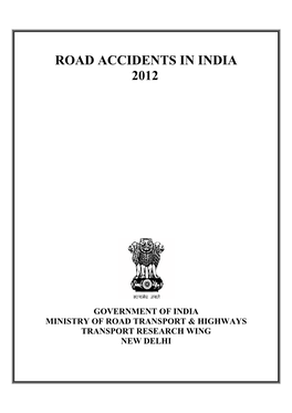 Road Accidents in India 2012