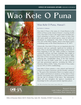 Wao Kele O Puna